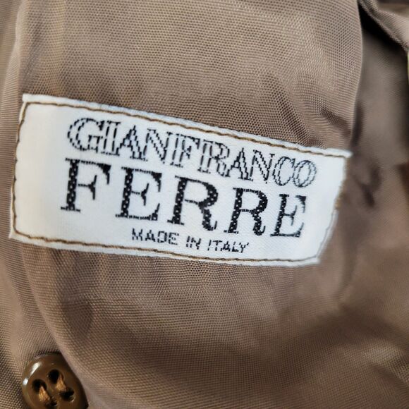 Gianfranco Ferre Suede Blazer Light Brown Size Small Hip Length Mde In Italy - Picture 4 of 11